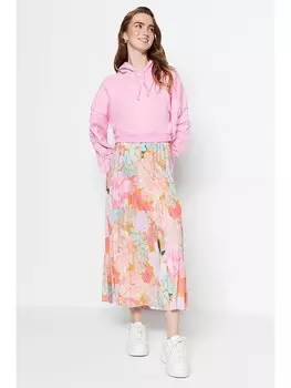 Длинная юбка trendyol Plissee, цвет rosa/orange