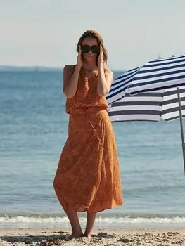 Длинная юбка Vila, оранжевый