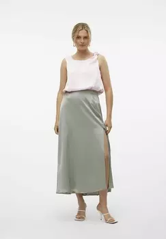 Длинная юбка VMRITA CALF VIP Vero Moda, светло-зеленый