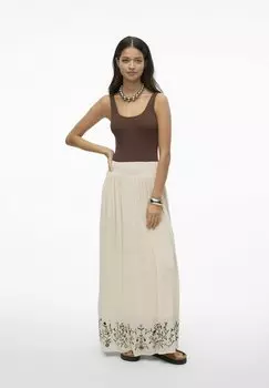 Длинная юбка Vmsina Hohe Taille Vero Moda, бежевый