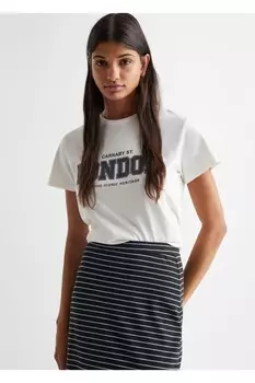 Длинная юбка в полоску Mango, черный