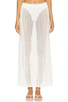 Длинная юбка в рубчик Ganni, egret