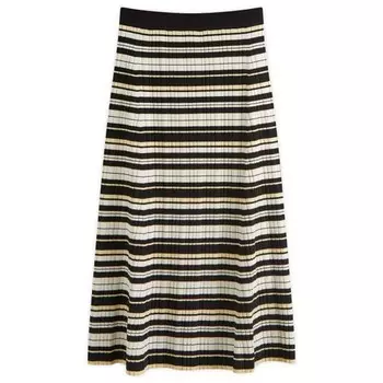 Длинная юбка в рубчик Ganni, мультиколор