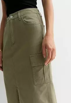 Длинная юбка Waist Split Front New Look, хаки