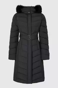 Длинная утепленная зимняя куртка с капюшоном Pepe Jeans London, черный