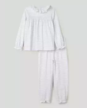 Длинная вязаная пижама для девочки Cotton Juice, белый