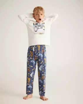 Длинная вязаная пижама для мальчика Cotton Juice, белый