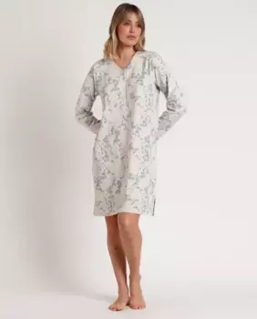 Длинная вязаная женская ночная рубашка бежевого цвета Admas