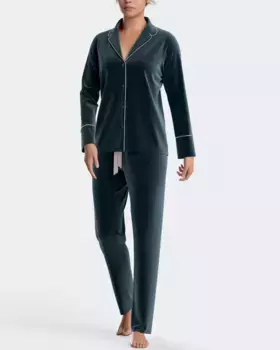 Длинная женская бархатная пижама из модального хлопка Impetus, зеленый