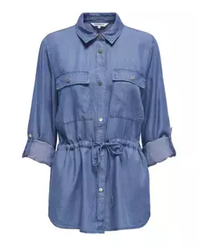 Длинная женская джинсовая верхняя рубашка Only, синий