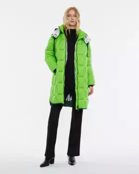 Длинная женская парка со съемным капюшоном на подкладке Andam, зеленый