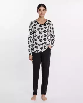 Длинная женская пижама из эластичного модала Punto Blanco, черный