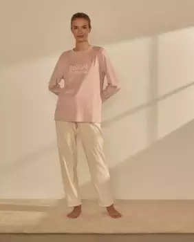 Длинная женская пижама с длинными рукавами nfasis, цвет 230 Rosa Oscuro