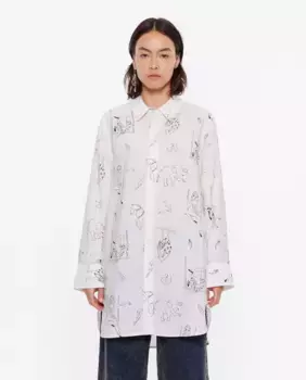 Длинная женская рубашка с принтом Bimba y Lola, белый