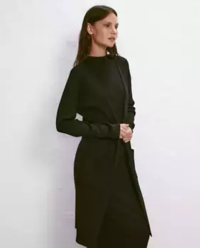 Длинная женский кардиган в рубчик Easy Wear, черный