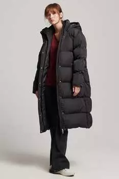 Длинная зимняя куртка с капюшоном Superdry, черный