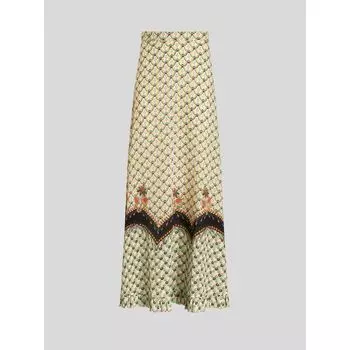 ДЛИННАЯ ЮБКА ИЗ КРЕПДЕШИНА ETRO, зеленый