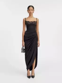 Длинное асимметричное нижнее платье La Saudade Jacquemus, черный