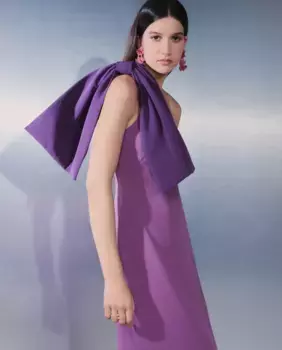 Длинное асимметричное платье Tintoretto, пурпурный