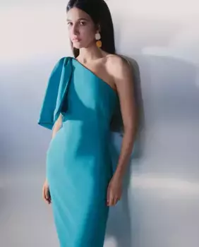 Длинное асимметричное платье Tintoretto, синий