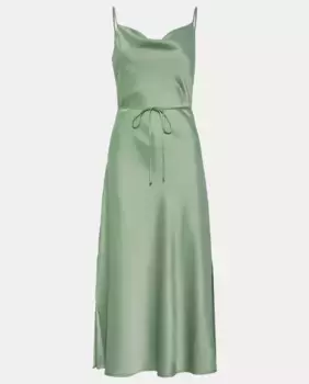 Длинное атласное платье Yas, зеленый