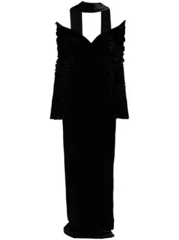 Длинное бархатное платье Saiid Kobeisy, черный