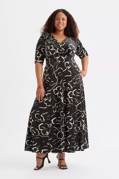 Длинное бархатное платье Verity Pucci Scarlett & Jo, черный