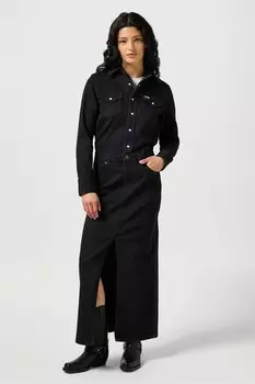 Длинное джинсовое платье Wrangler, черный