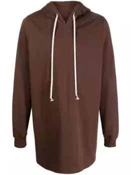 Длинное худи с кулиской Rick Owens, коричневый