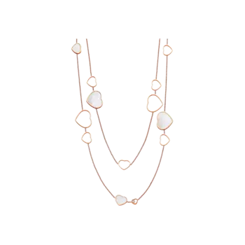 Длинное колье happy hearts, розовое золото, бриллианты, перламутр Chopard