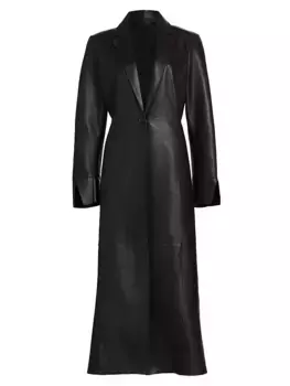 Длинное кожаное пальто Evanna Lamarque, черный