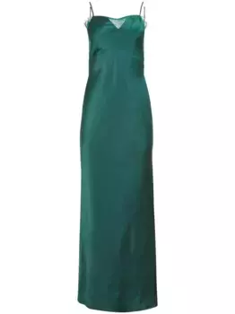 Длинное кружевное платье-комбинация Fleur Du Mal, зеленый