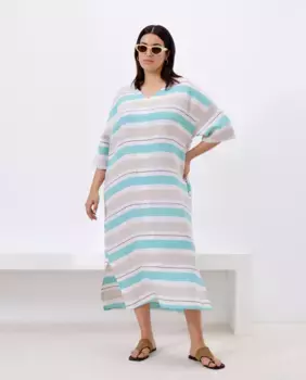 Длинное льняное платье Couchel, белый