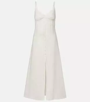 Длинное льняное платье Janet Velvet, Chalk