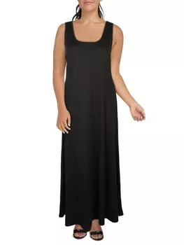 Длинное макси-платье без рукавов для женщин Plus 24seven Comfort Apparel, черный