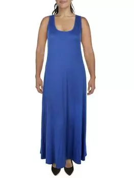 Длинное макси-платье без рукавов для женщин Plus 24seven Comfort Apparel, цвет lapis