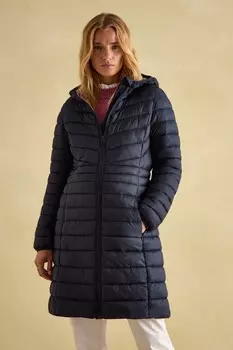 Длинное непромокаемое пальто Kenley с капюшоном Joules, синий