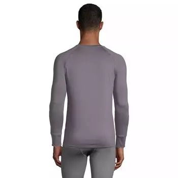 Длинное нижнее белье из эластичной термомаски Big & Tall, базовый слой с вырезом с надписью, верх Lands' End, черный