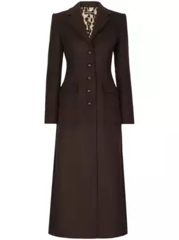 Длинное однобортное пальто DOLCE & GABBANA, коричневый
