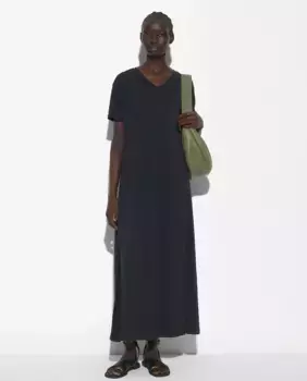 Длинное однотонное платье с короткими рукавами Parfois, темно-серый