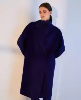 Длинное однотонное женское пальто ручной работы Woman El Corte Ingls, цвет 440 Azuln