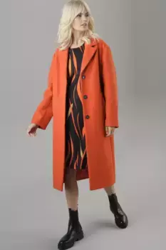 Длинное пальто Aniston SELECTED с воротником с лацканами, цвет Orange