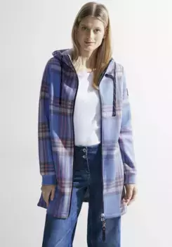 Длинное пальто Cecil в клетку, цвет Water Blue