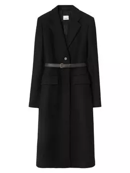 Длинное пальто Fallodon с поясом Burberry, черный
