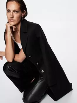 Длинное пальто Mango Tailored, черное