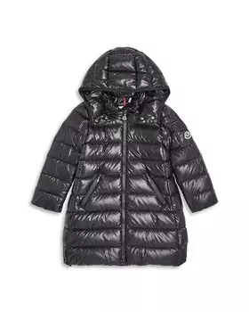 Длинное пальто Moncler Moka для девочек – Little Kid, черный