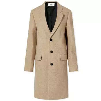 длинное пальто на трех пуговицах AMI