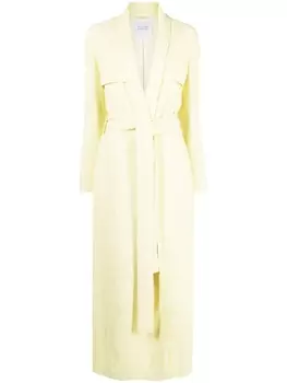Длинное пальто с поясом Galvan London, желтый