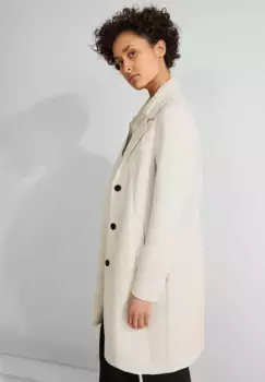 Длинное пальто STREET ONE "Doubleface Coat", двустороннее пальто, кремовый
