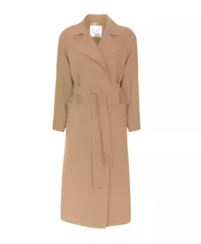 Длинное пальто в стиле халата с карманами Mvp Wardrobe, бежевый